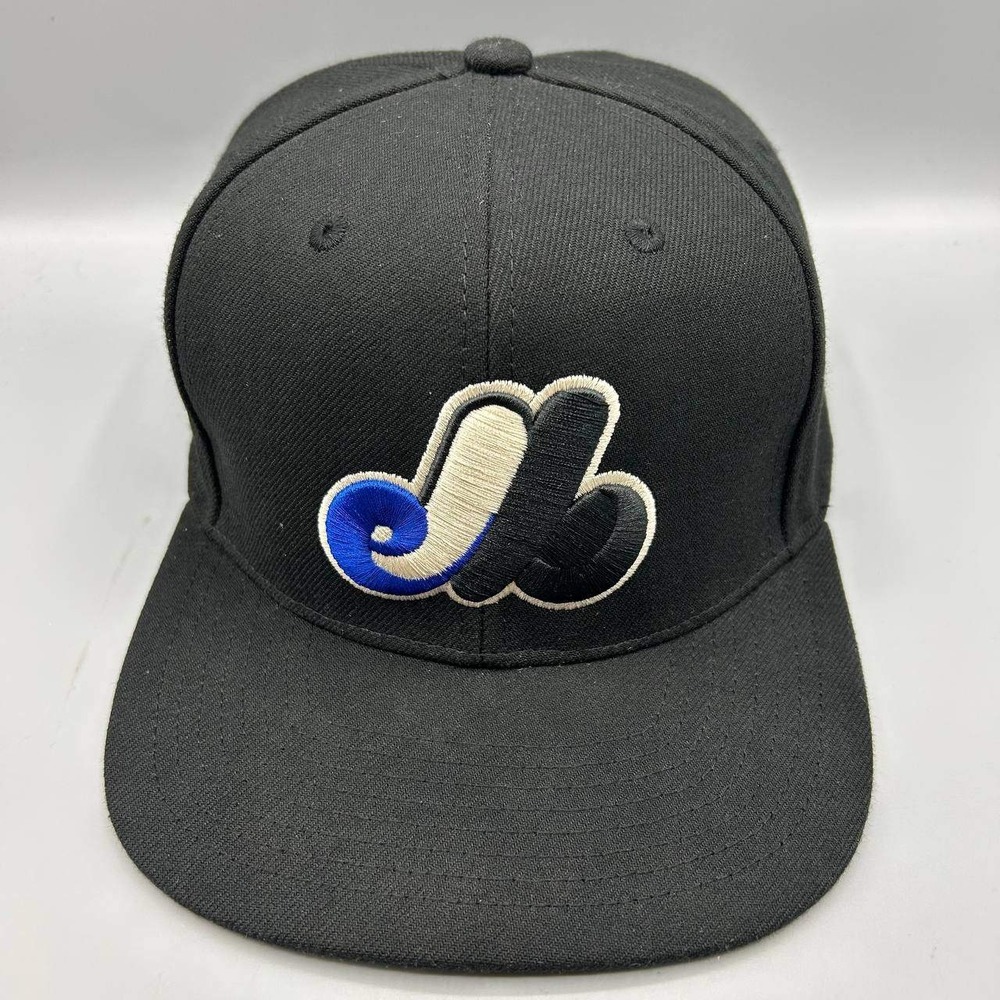 Montreal Expos MLB Hat Men Black Embroidered Mitchell & Ness Snap Back Cap